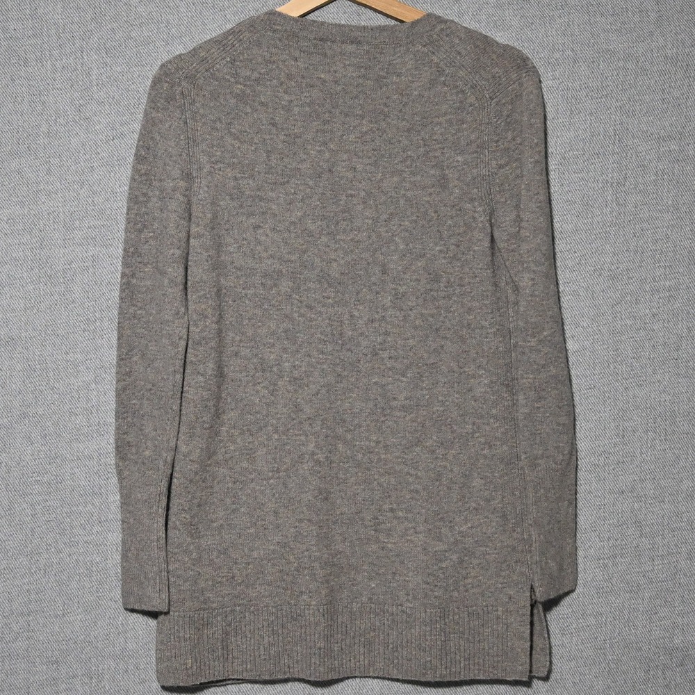 J. Crew V-Neck Tunic Sweater Womens Merino Alpaca Blend XXS Gray - Picture 2 of 8